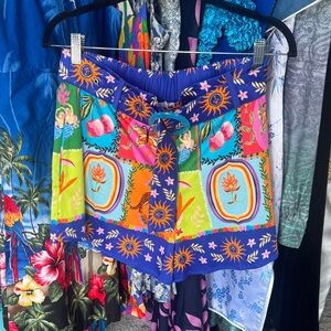 NWT! Alden Adair High-Waist Patchwork Floral Shorts in Multicolor